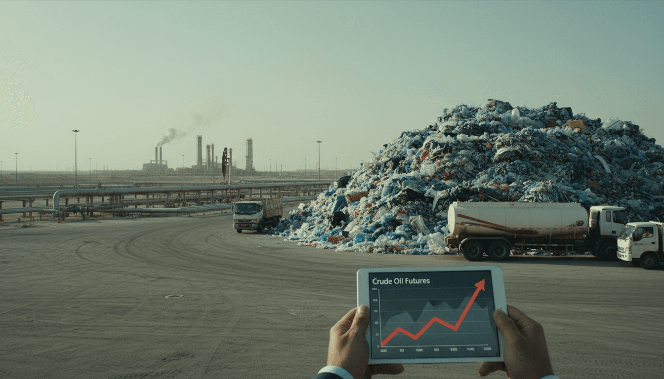 Editorial image for “Crude Oil Jumps. Will Your Plastic Scrap Rate Follow?”, illustrating recycling industry.