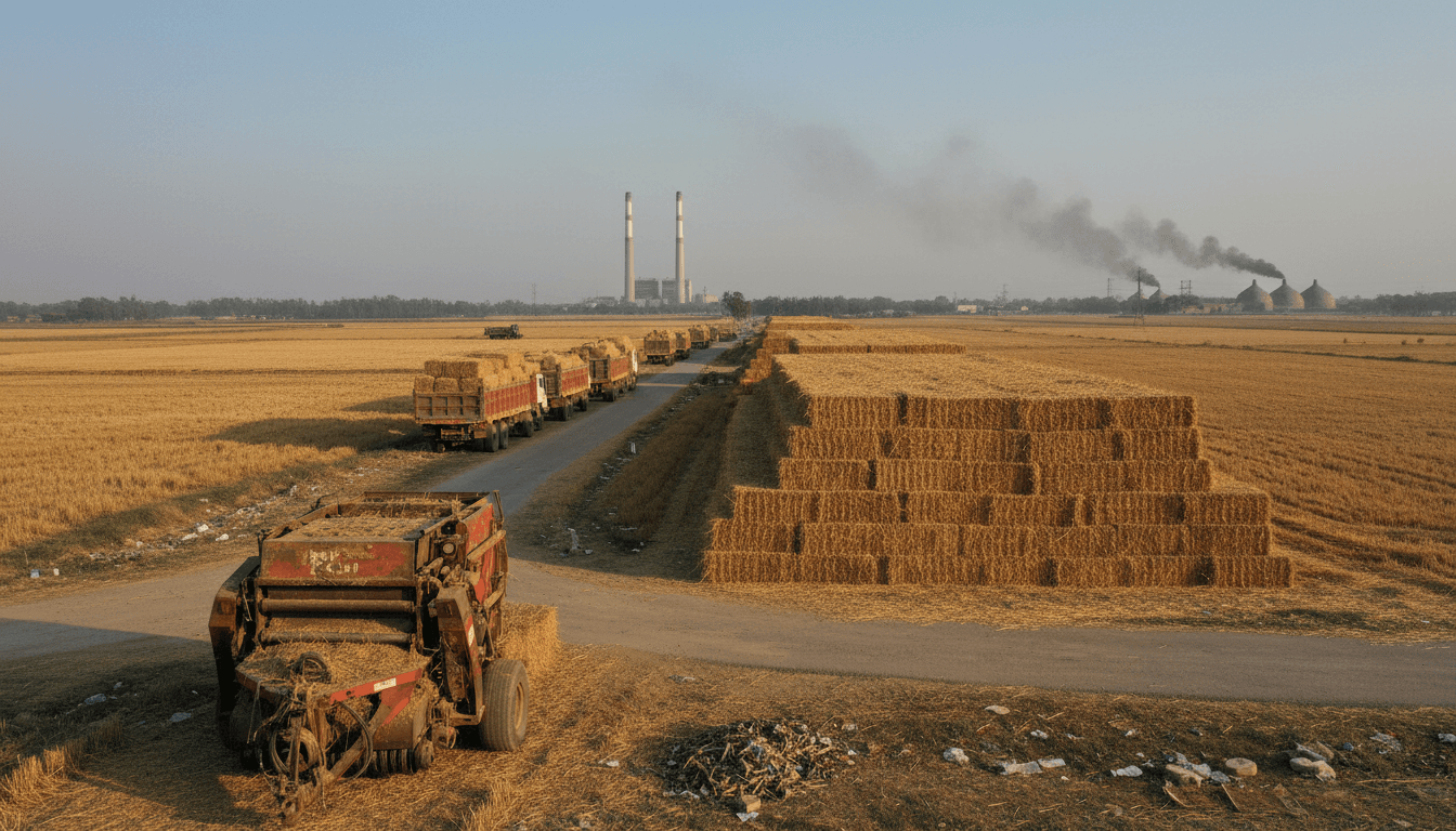 Editorial image for “India's Straw Season Has Begun. For the First Time, the Government Is Paying Buyers to Want It.”, illustrating recycling industry.