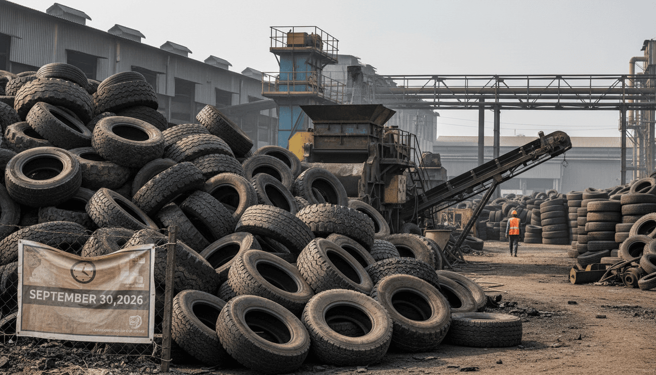Editorial image for “Waste Tyre EPR Filing Deadline for FY26 Extended to September”, illustrating rubber.